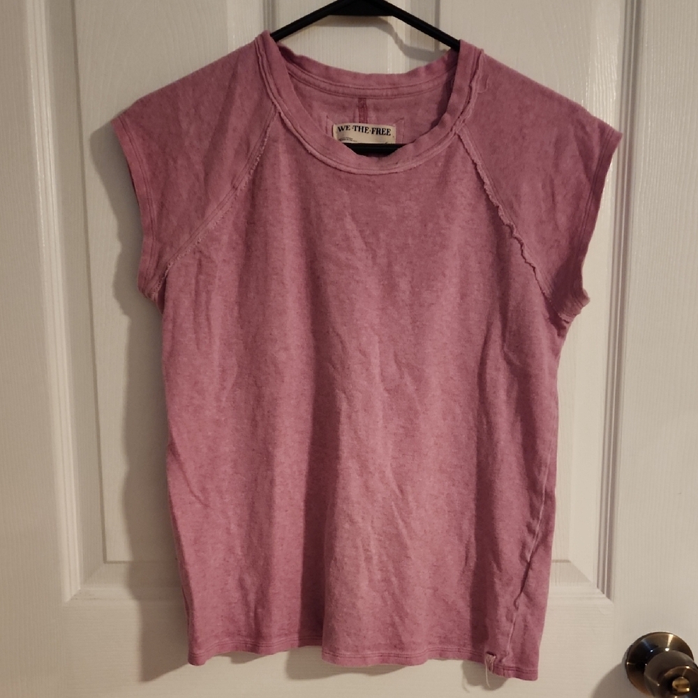 We The Free Pink Muscle Tee